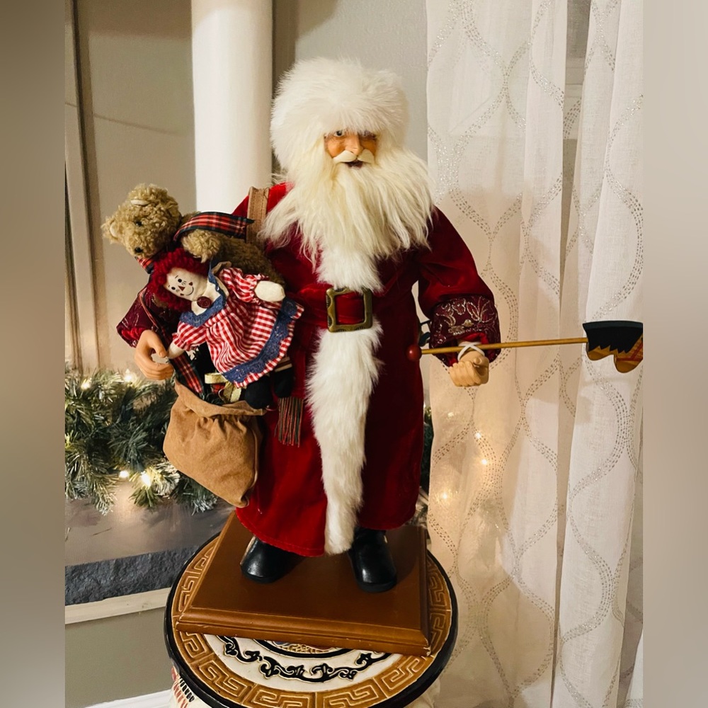 Christmas Pas Santa Claus 21”  Bring Toys Raggedy Bear And Raggedy Ann